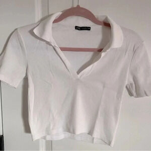Zara Cropped Polo size S NWOT